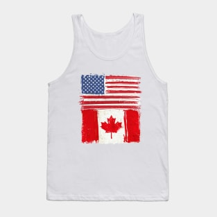 USA and Canadian Flag Tank Top